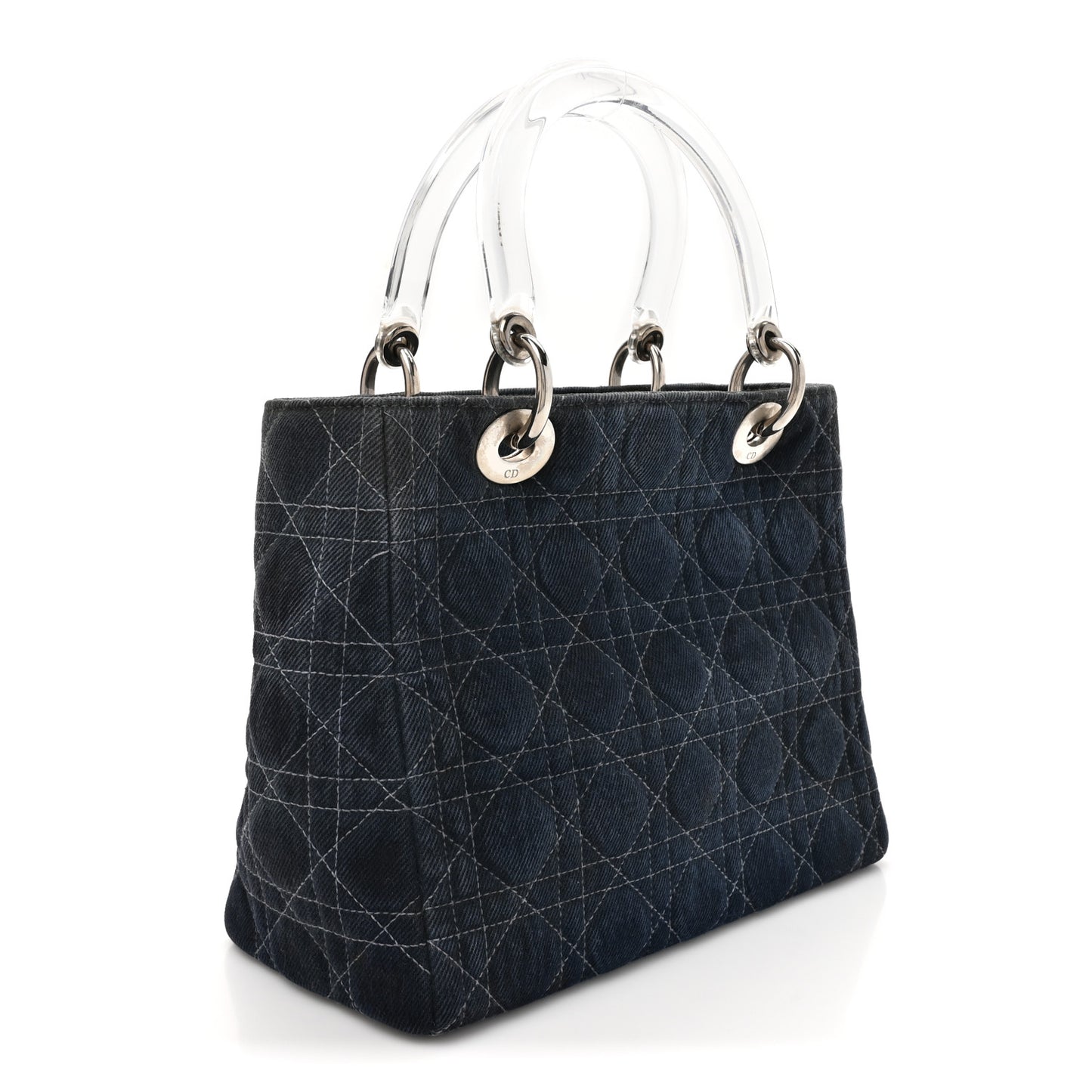 Denim Cannage Medium Lady Dior Blue