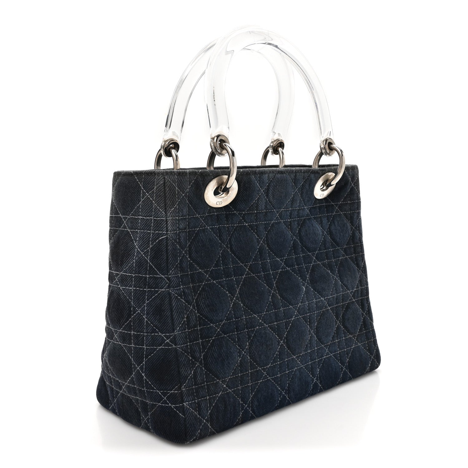 Christian Dior Denim Cannage Medium Lady Dior Blue 3 of 12