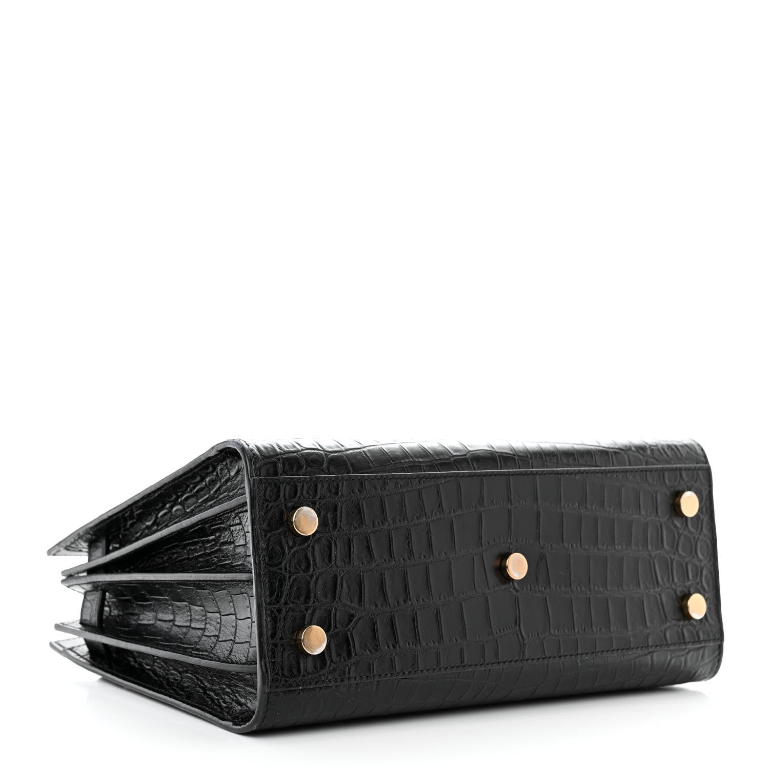 Saint Laurent Calfskin Crocodile Embossed Baby Sac De Jour Black 4 of 11