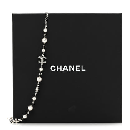Chanel Crystal Pearl Star 5 CC Necklace Silver 6 of 6