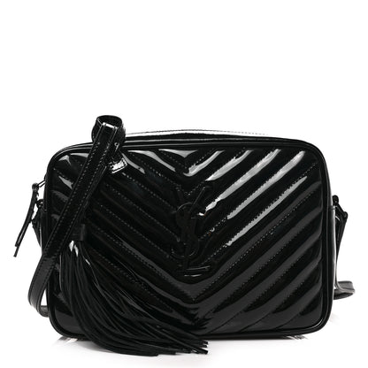 Saint Laurent Patent Calfskin Matelasse Monogram Lou Camera Bag Black 1 of 8
