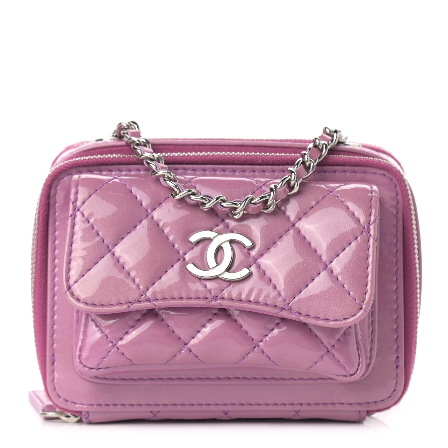 Patent Quilted Small Pocket Box Camera Case Purple