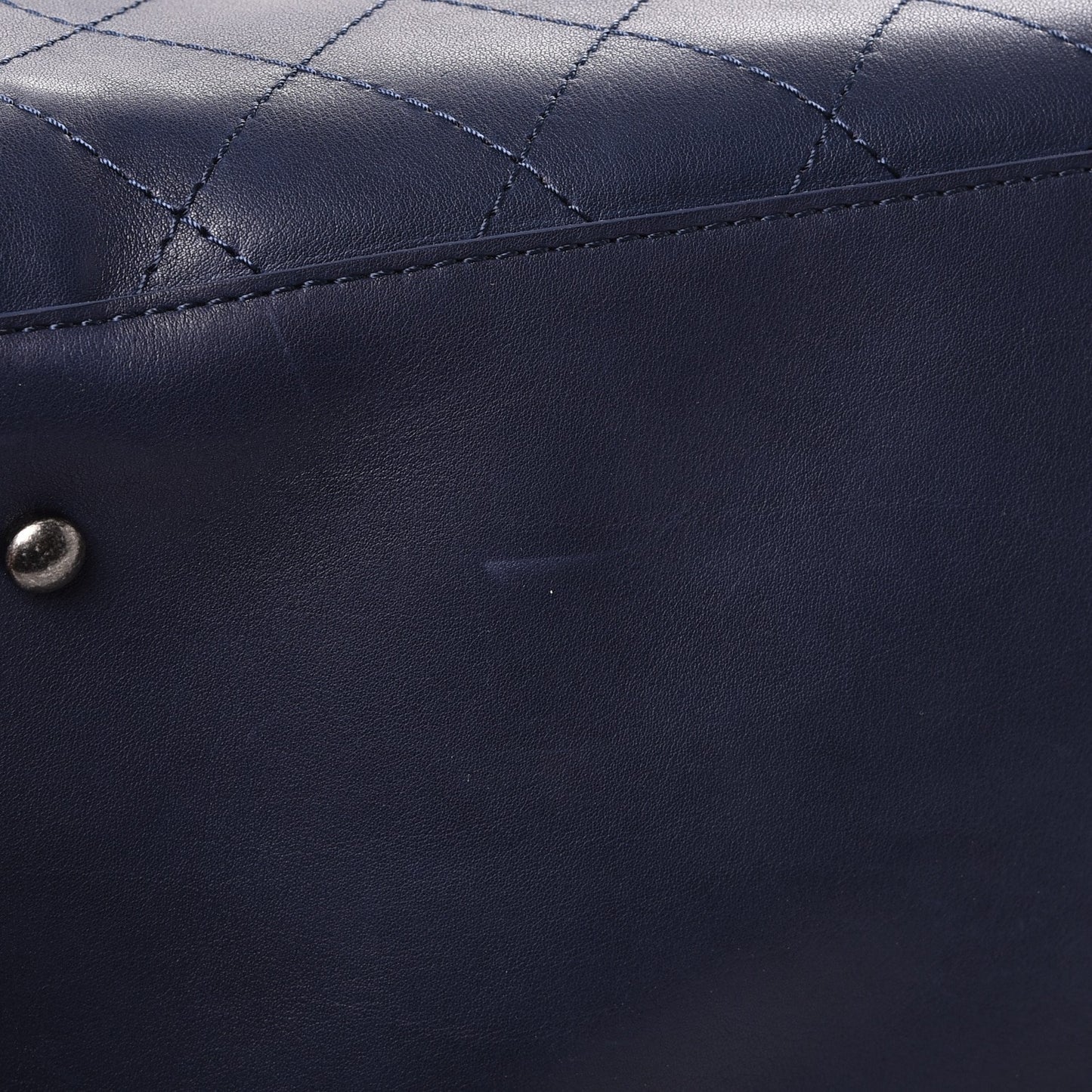 Calfskin Stitched Large Urban Luxury Drawstring Backpack Navy Blue