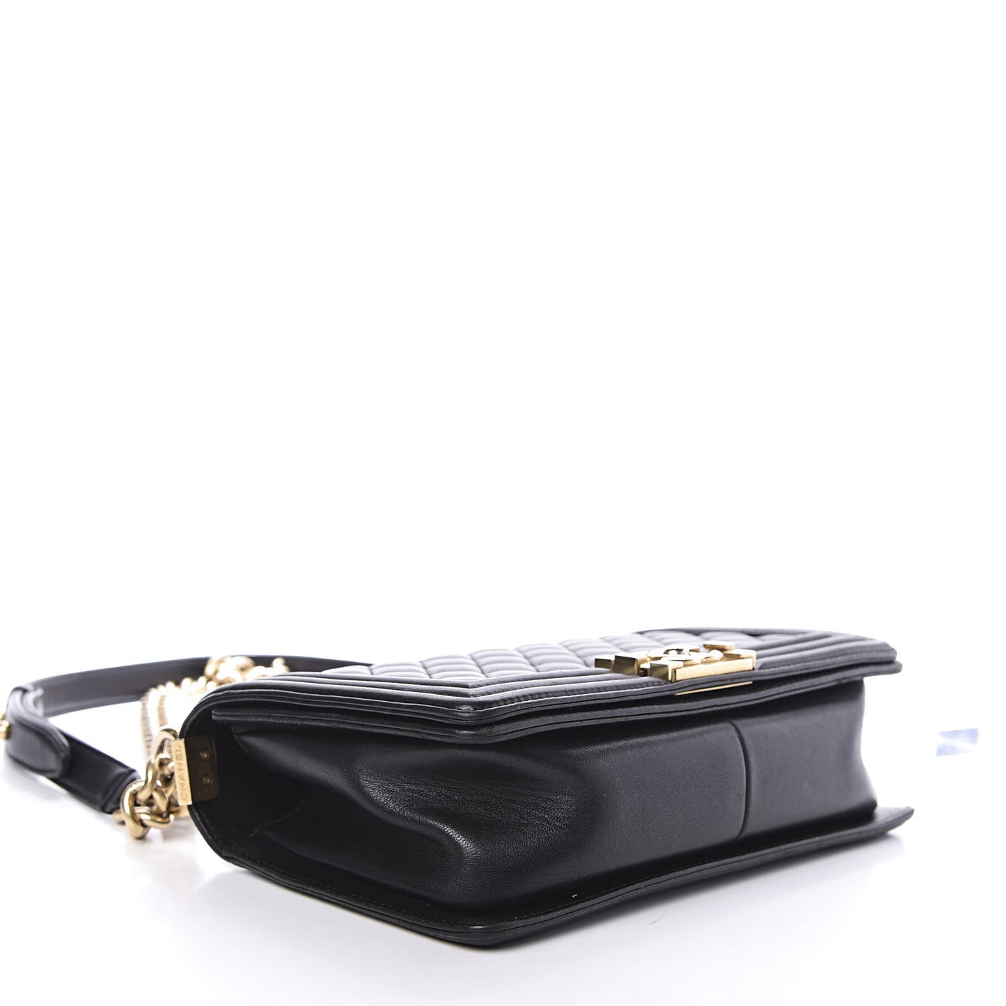 Lambskin Quilted Medium Boy Flap Black