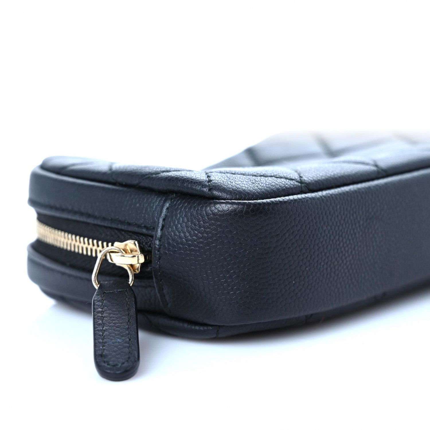 Chanel Caviar Quilted Small Curvy Pouch Cosmetic Case Black 8 of 13