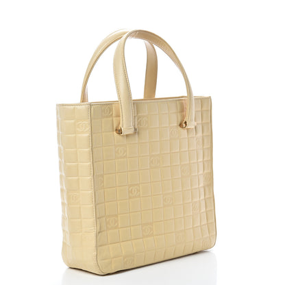Chanel Lambskin Quilted Chocolate Bar Tote Beige 2 of 15