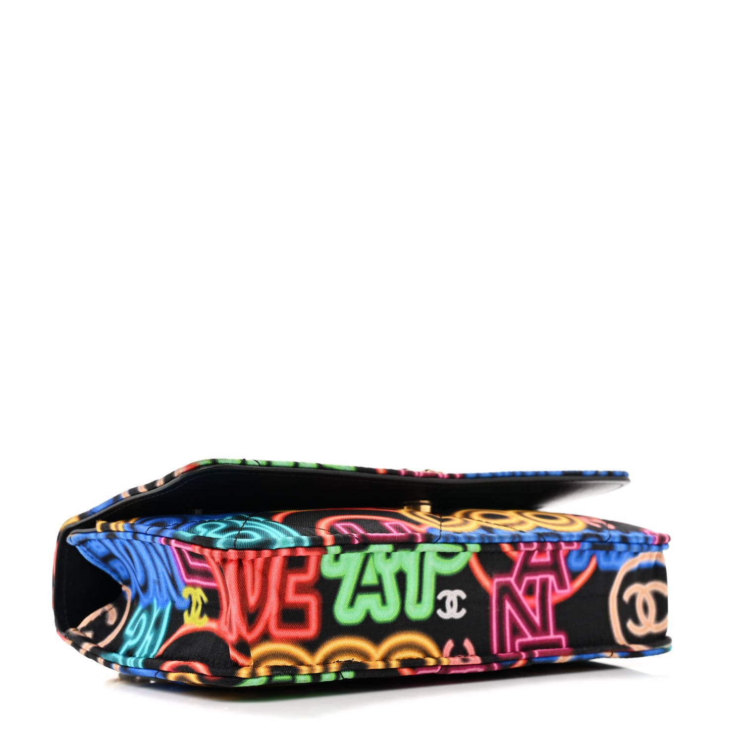 Chanel Fabric Printed Chanel 19 Wallet On Chain WOC Black Multicolor 4 of 17
