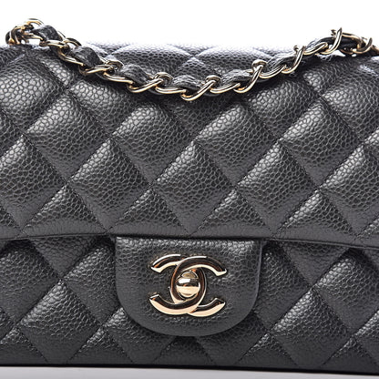 Chanel Caviar Quilted Mini Rectangular Flap Dark Grey 10 of 11