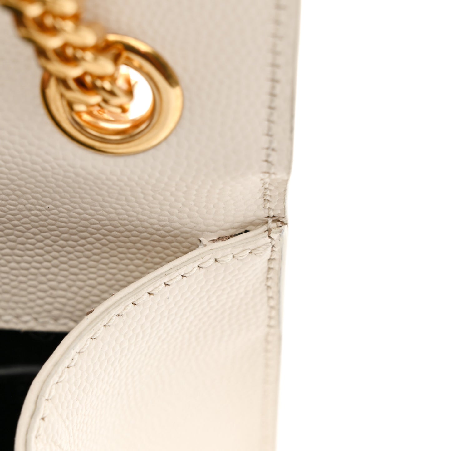 Grain De Poudre Small Monogram Kate Satchel Crema Soft