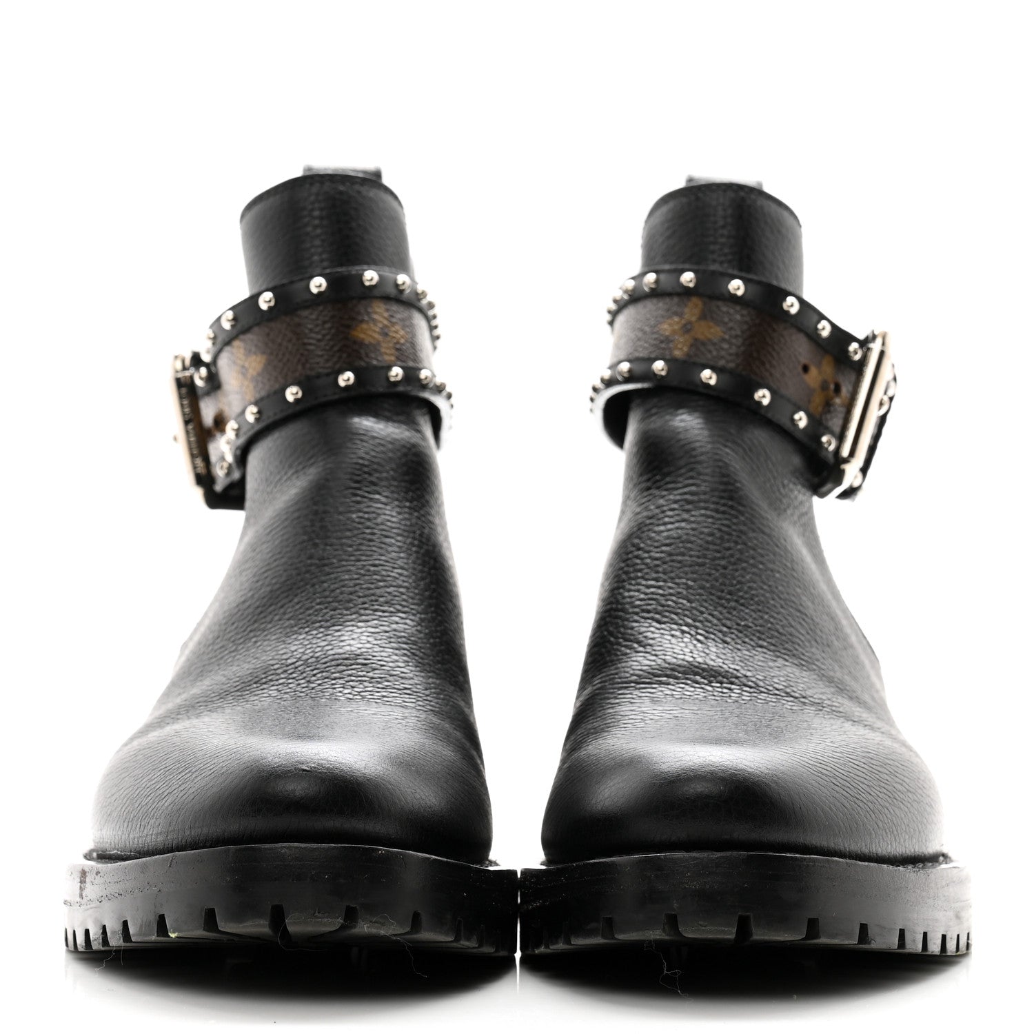 Louis Vuitton Grained Calfskin Monogram Discovery Flat Ankle Boots 35.5 2 of 10
