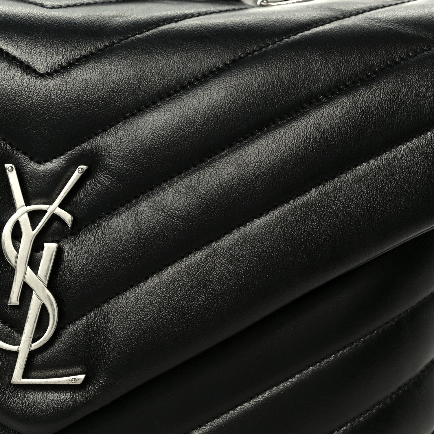 Saint Laurent Calfskin Y Quilted Monogram Medium Loulou Chain Satchel Black 16 of 21
