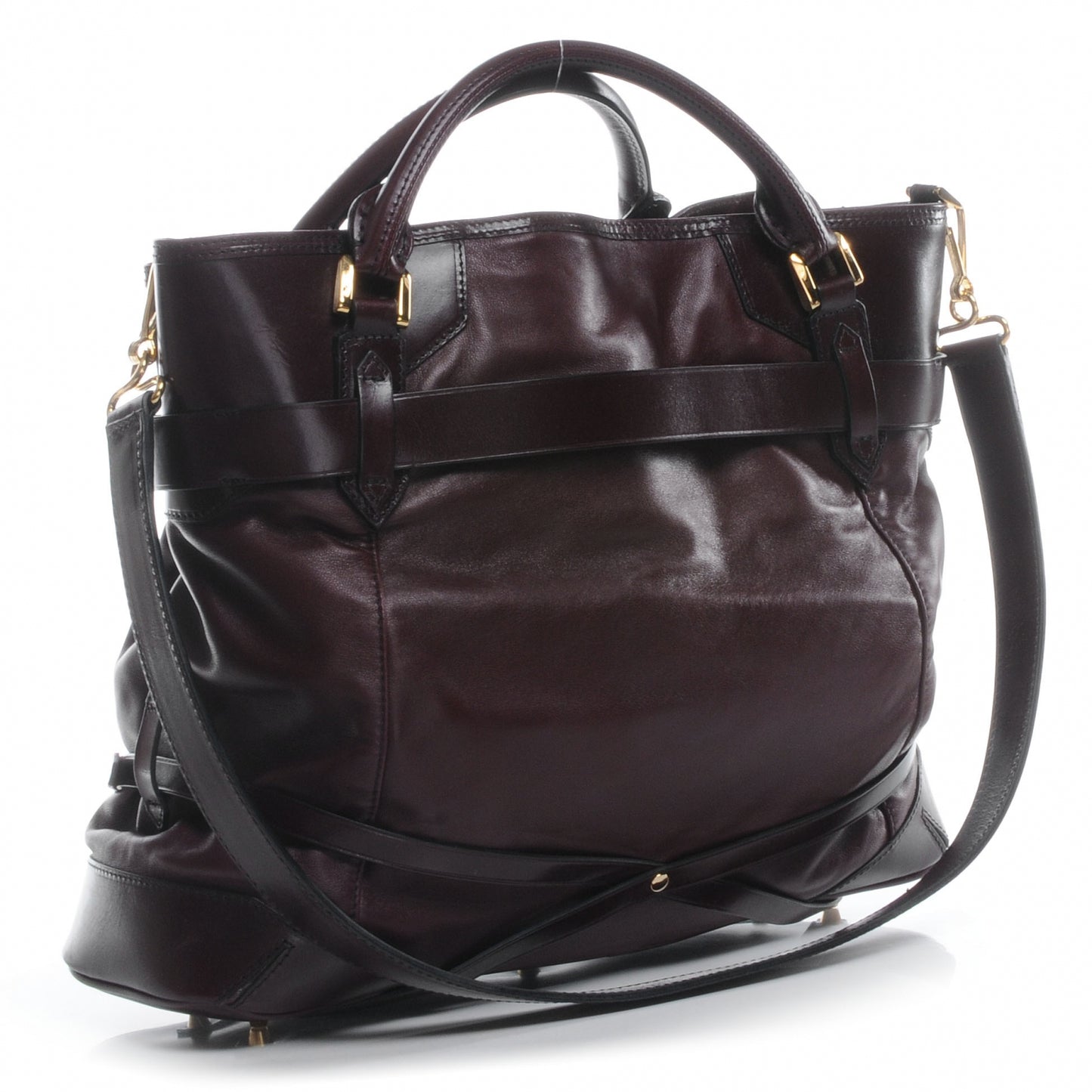 Soft Lambskin Bridle Calfskin Large Gosford Hobo Black