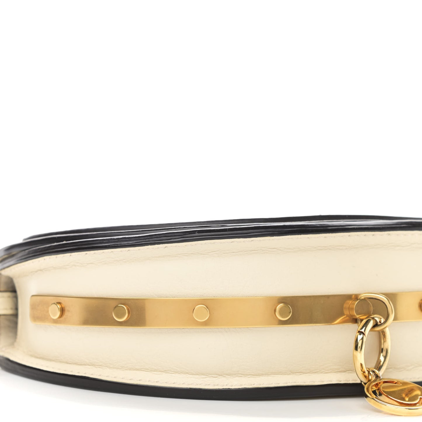 Calfskin Small Nile Bracelet Minaudiere Bag Off White