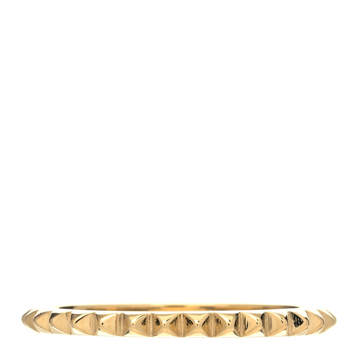 Foundrae 18K Yellow Gold Pyramid Eternity Band Ring 53 6.5 1 of 5