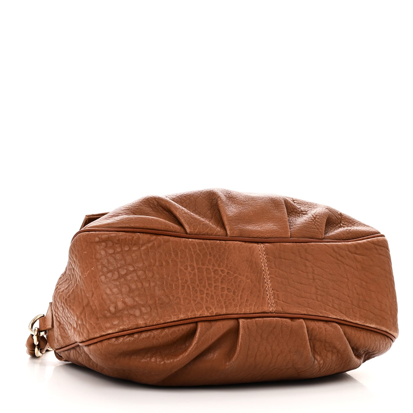 Crinkled Lambskin Mia Shoulder Flap Camel