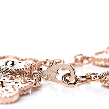 Van Cleef & Arpels 18K Rose Gold 5 Motifs Vintage Alhambra Bracelet 4 of 5
