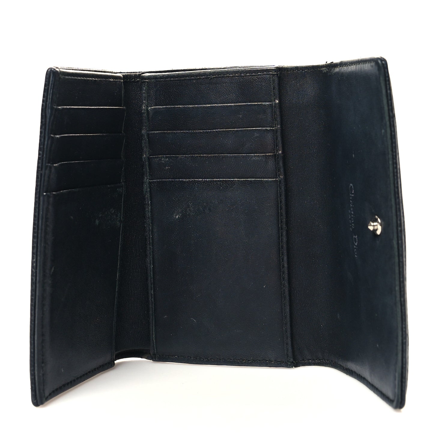 Grained Calfskin Cannage Diorama Elancee Wallet Black