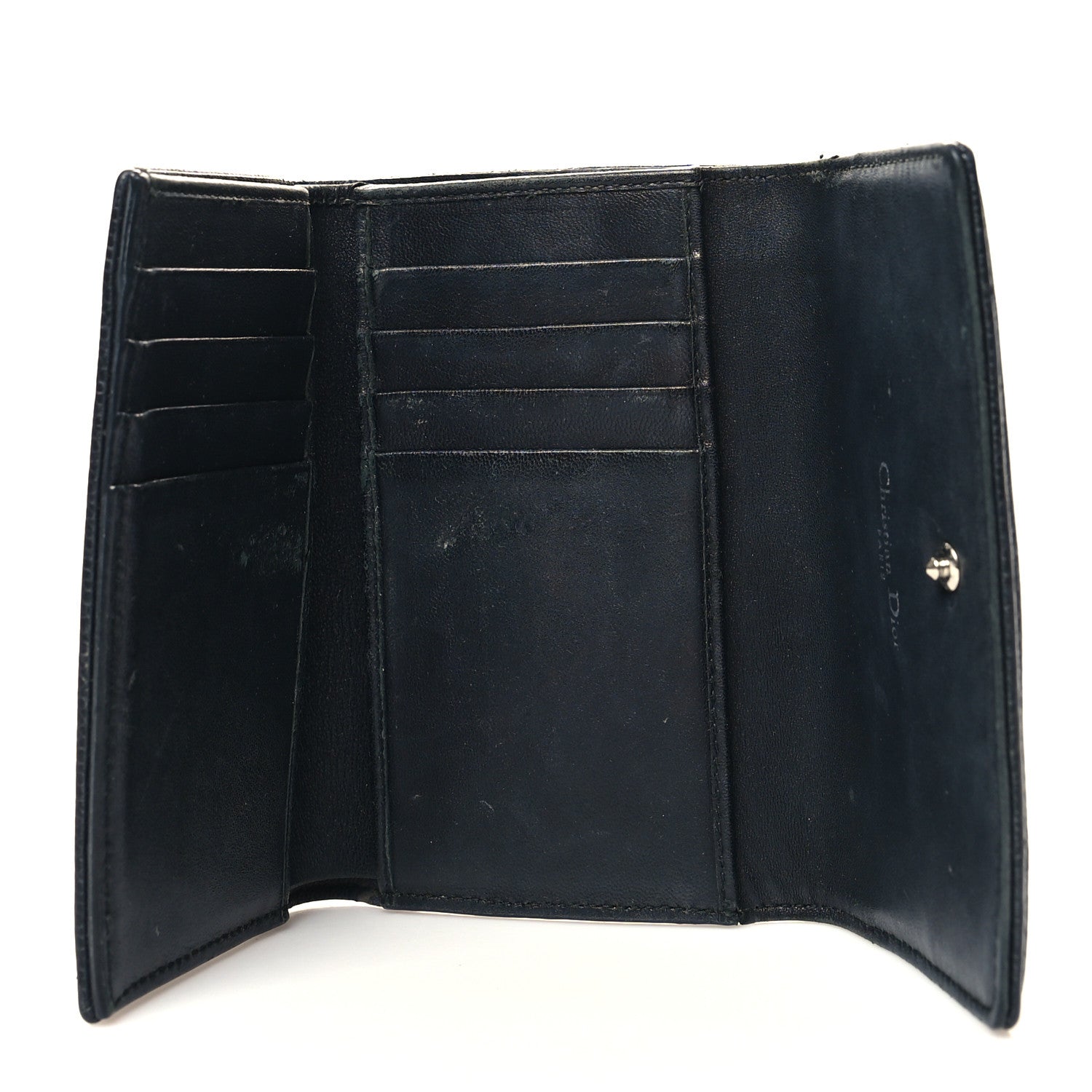 Christian Dior Grained Calfskin Cannage Diorama Elancee Wallet Black 5 of 10