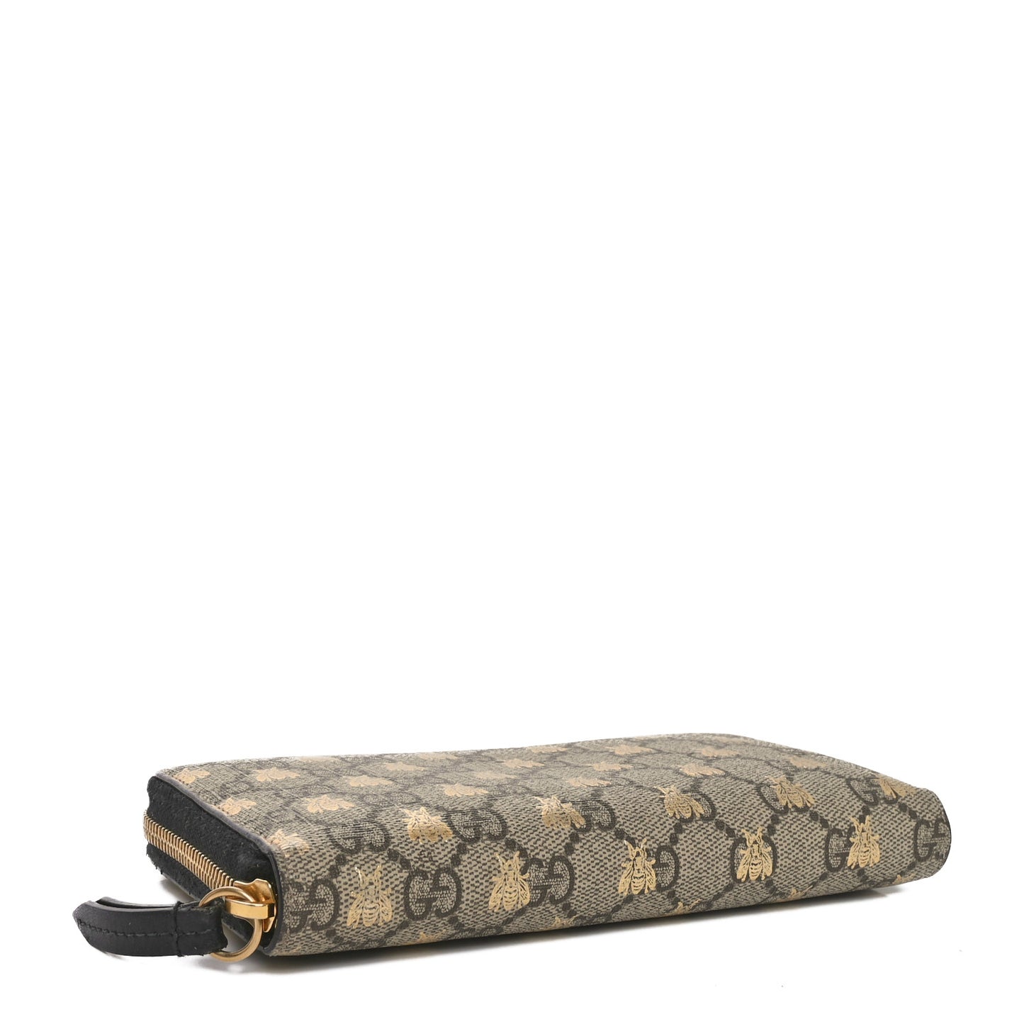 GG Supreme Monogram Bees Zip Around Wallet