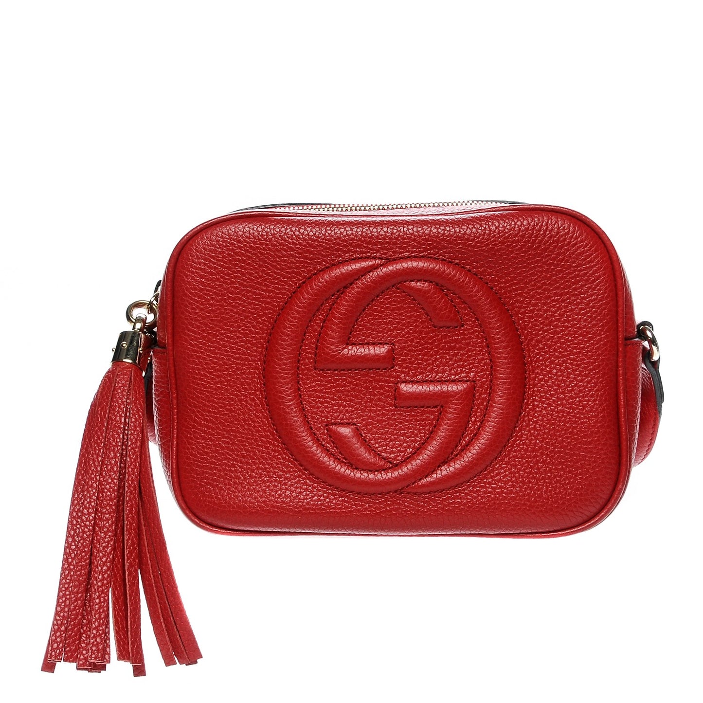 Pebbled Calfskin Small Soho Disco Bag Tabasco Red