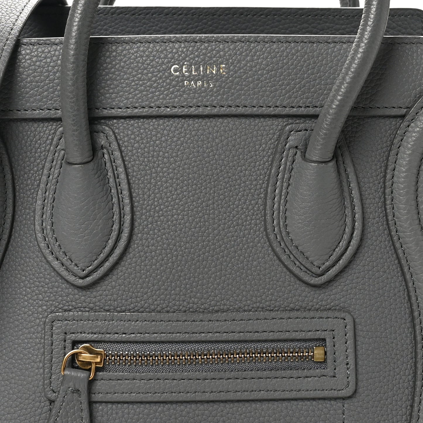 Baby Drummed Calfskin Nano Luggage Kohl