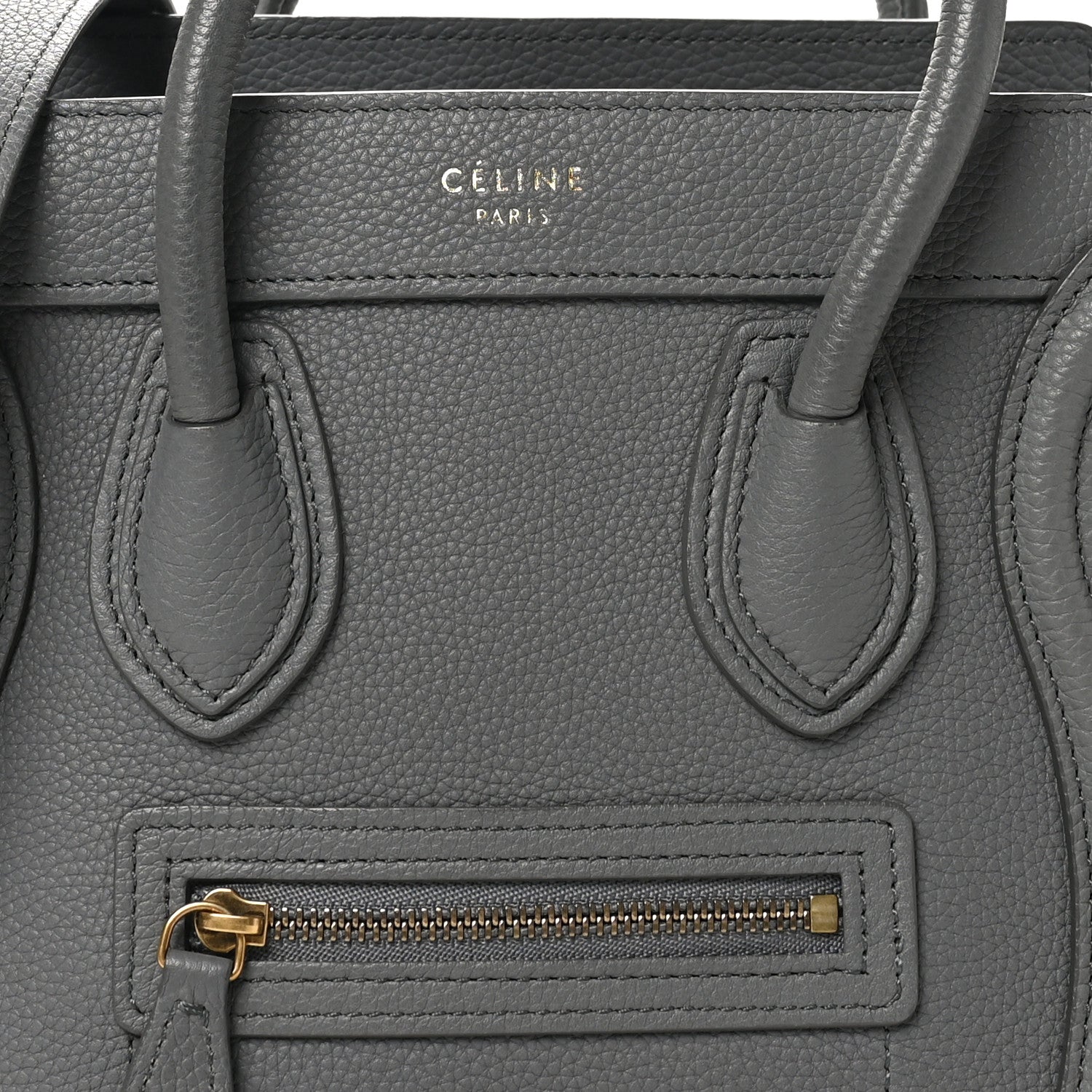 Celine Baby Drummed Calfskin Nano Luggage Kohl 8 of 10