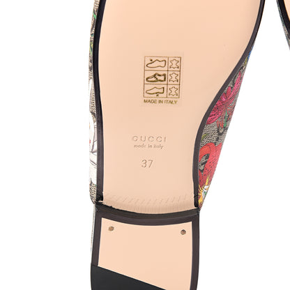 Gucci GG Supreme Monogram Flora Womens Princetown Slippers 37 Beige Ebony Multicolor Rosso 6 of 9