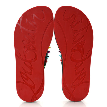 Christian Louboutin Rubber Spike Loubi Donna Flip Flop 38 Black Multicolor 5 of 7