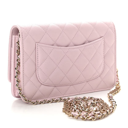 Chanel Caviar Quilted Tiny CC Wallet On Chain WOC Light Pink 3 of 12