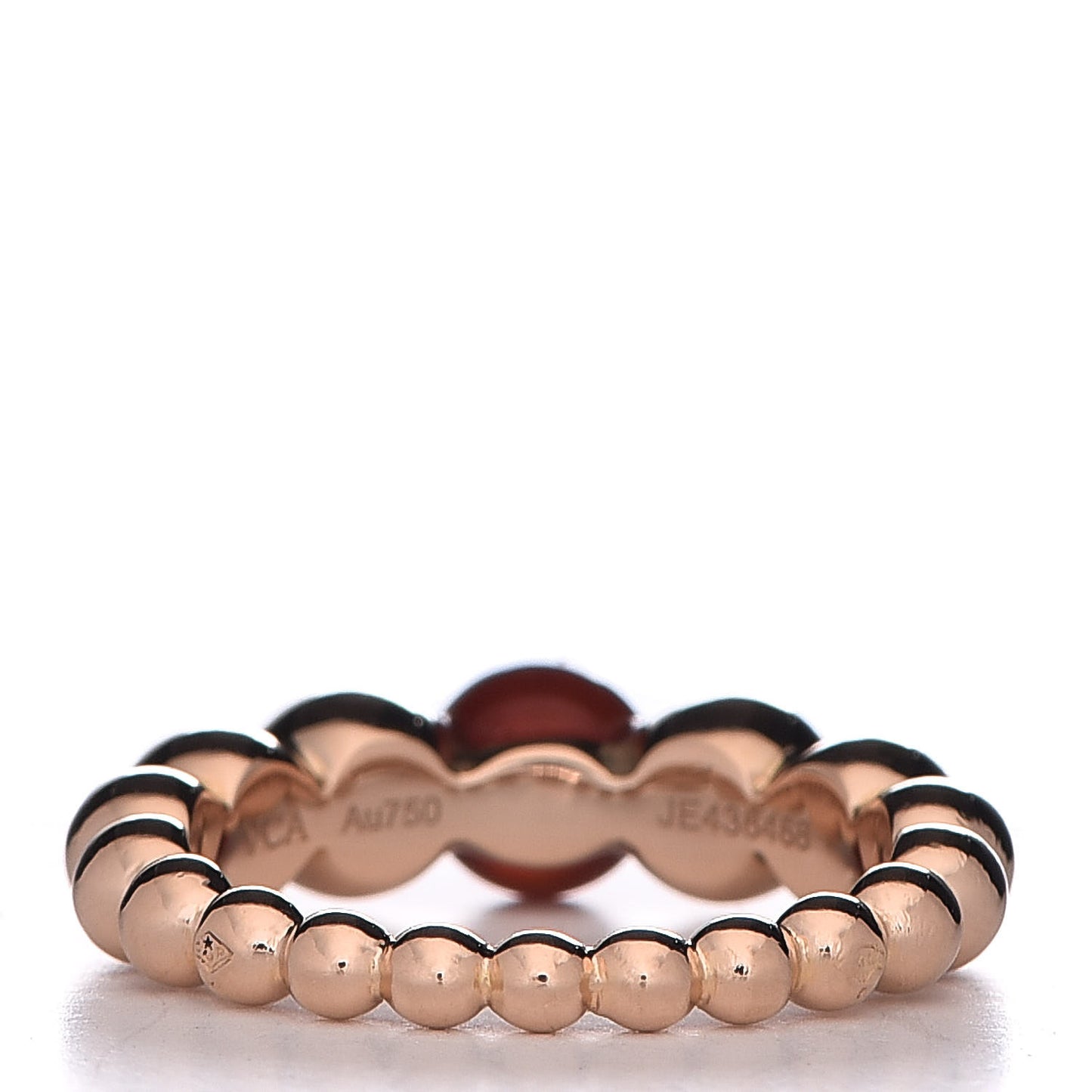 18K Rose Gold Carnelian Perlee Couleurs Variation Ring 50 5.25