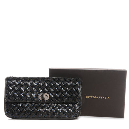 Bottega Veneta Snakeskin Turnlock Clutch Black 5 of 9