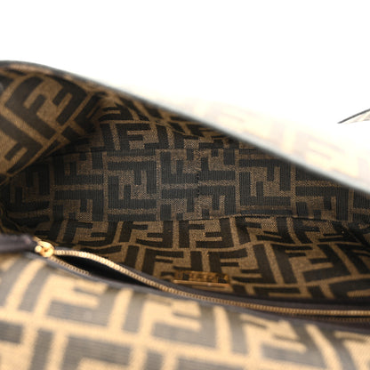 Fendi Fabric Jacquard FF 1974 Medium Baguette Tobacco Moro Black 5 of 10