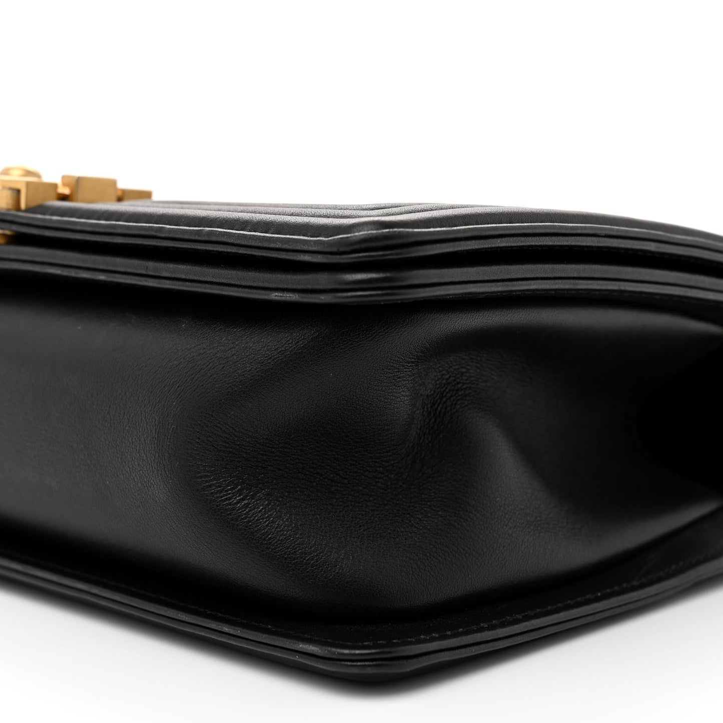 Calfskin Medium Boy Logo Top Handle Flap Black
