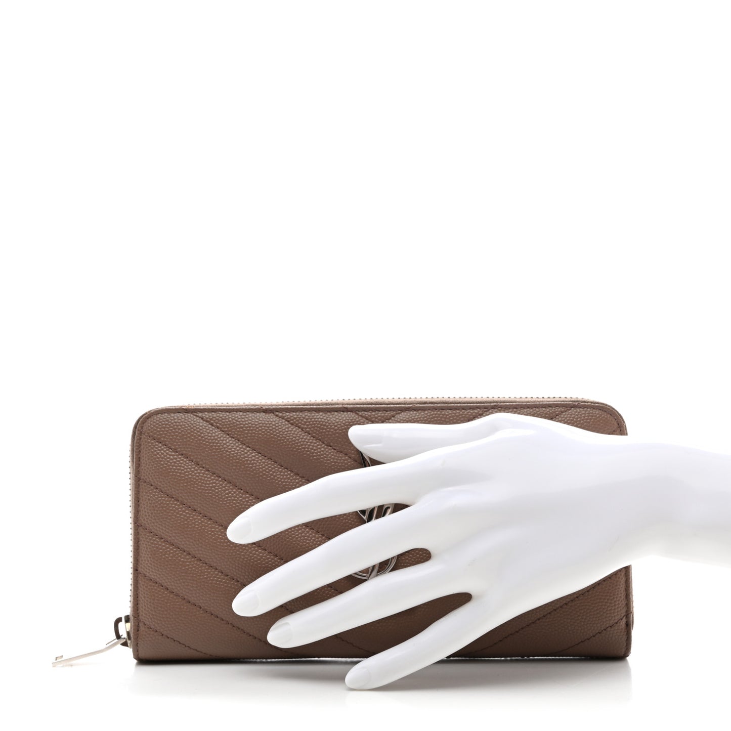 Grain De Poudre Matelasse Chevron Monogram Zip Around Wallet Fard