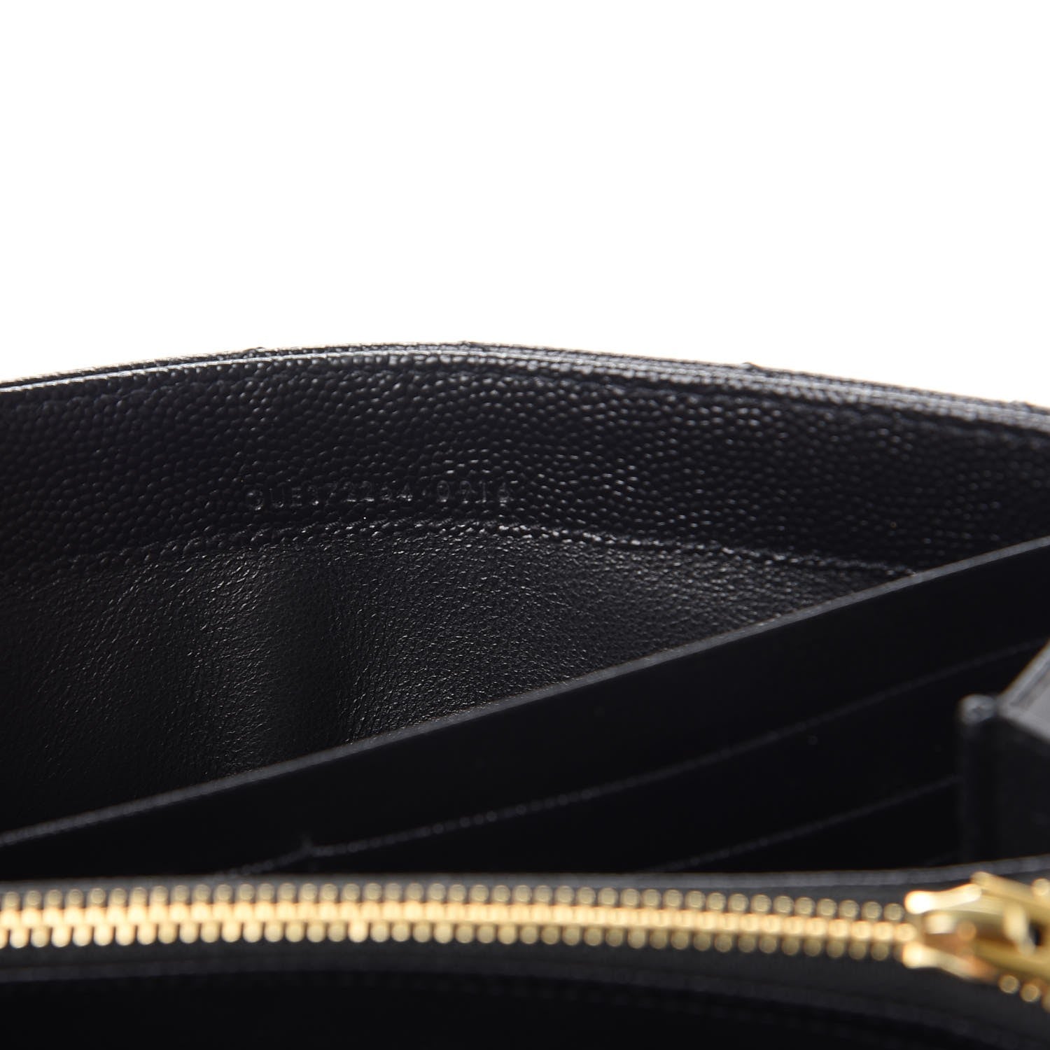 Saint Laurent Grain De Poudre Matelasse Chevron Monogram Flap Wallet Black 8 of 9