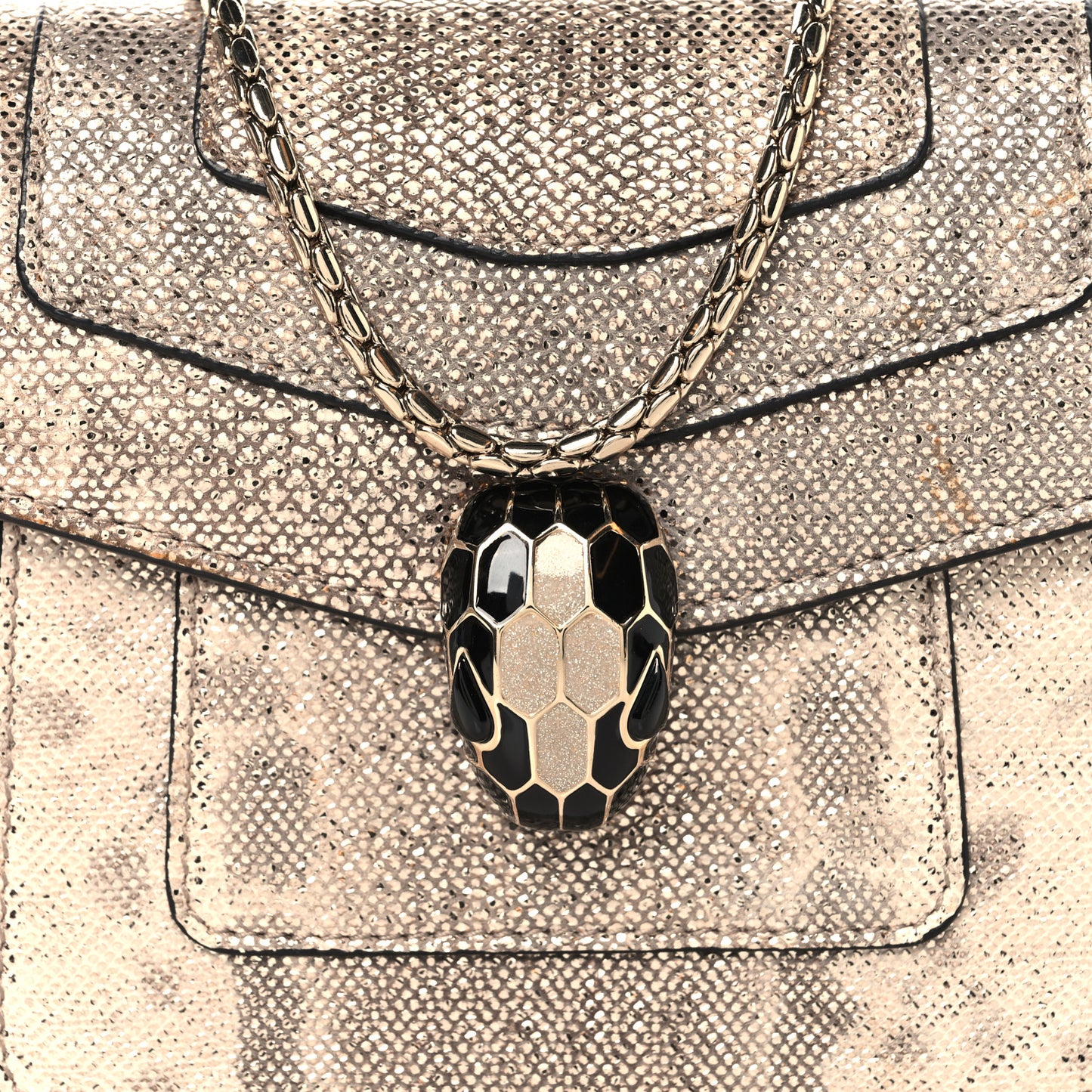 Metallic Karung Serpenti Forever Top Handle Gold