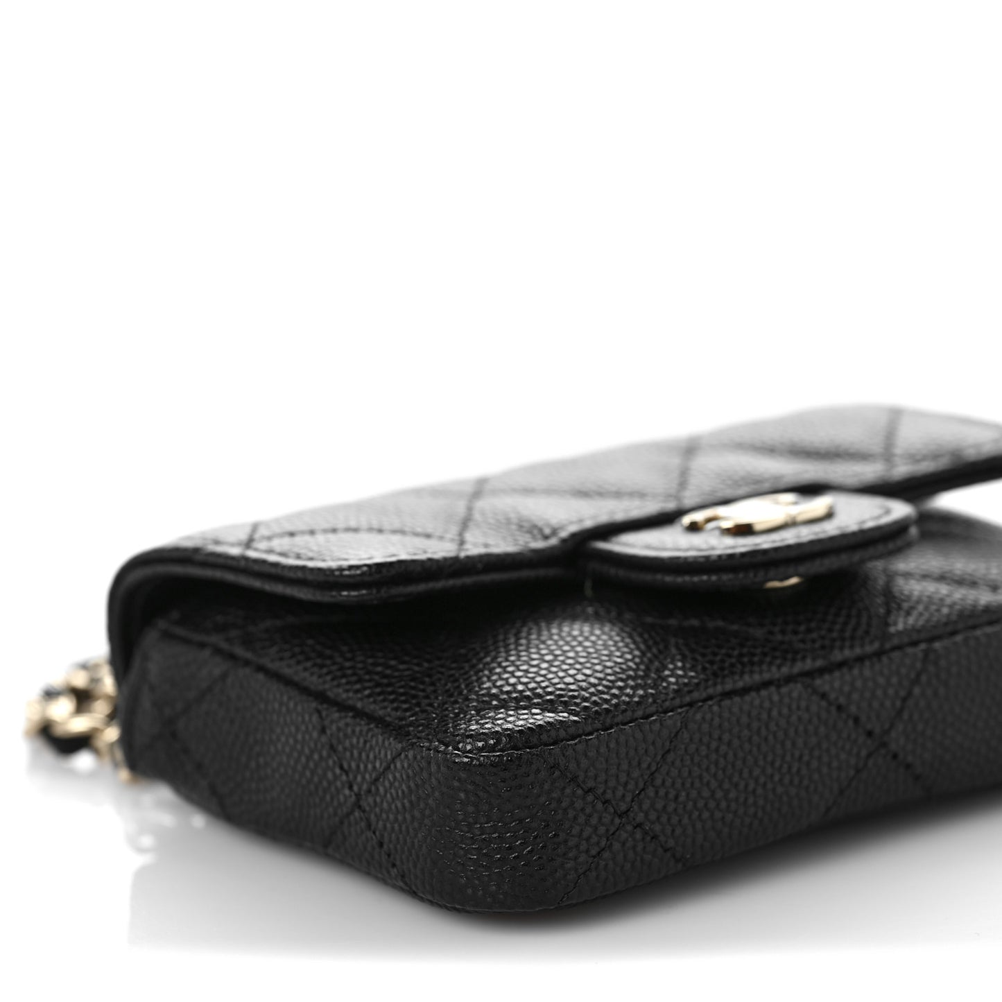 Caviar Quilted Flap Classic Belt Bag Black