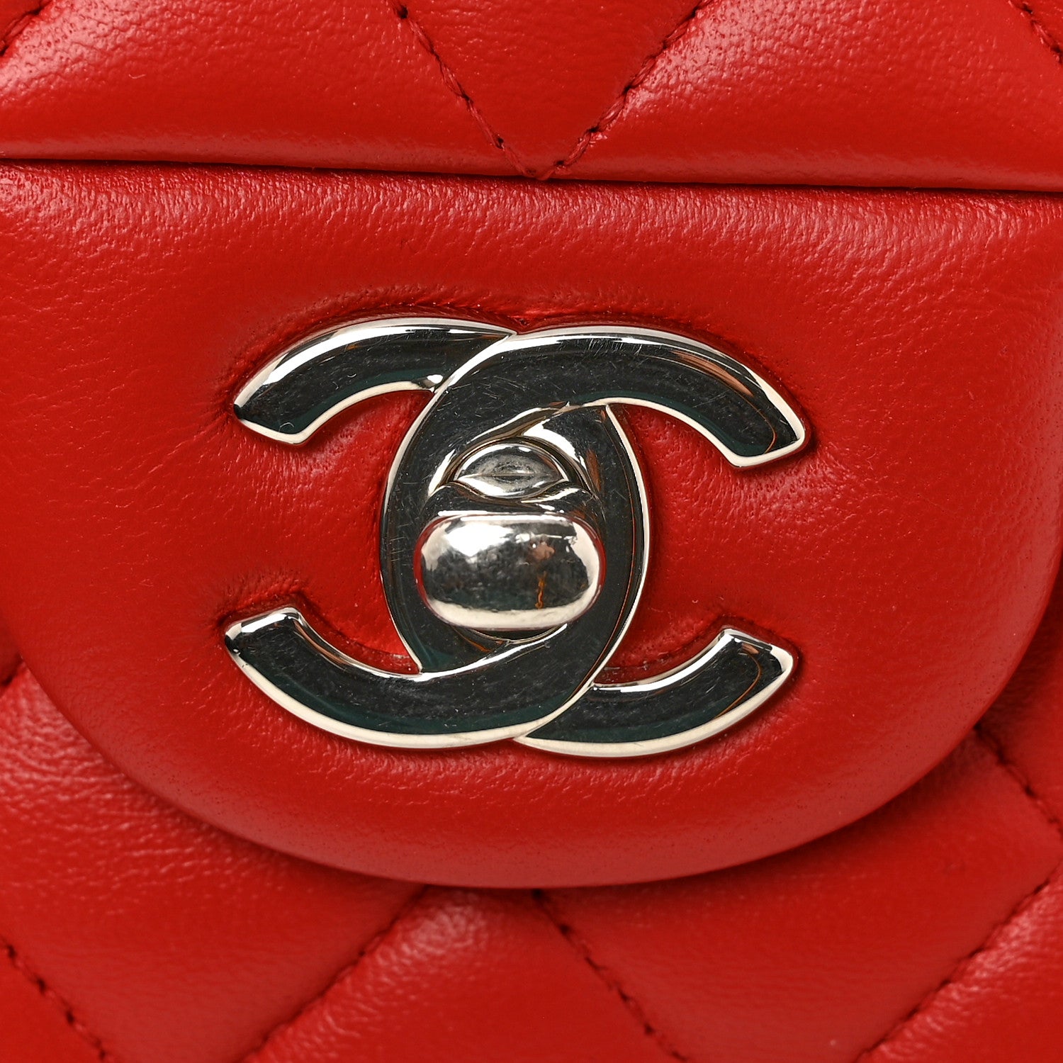 Chanel Lambskin Quilted Medium Double Flap Red 12 of 14