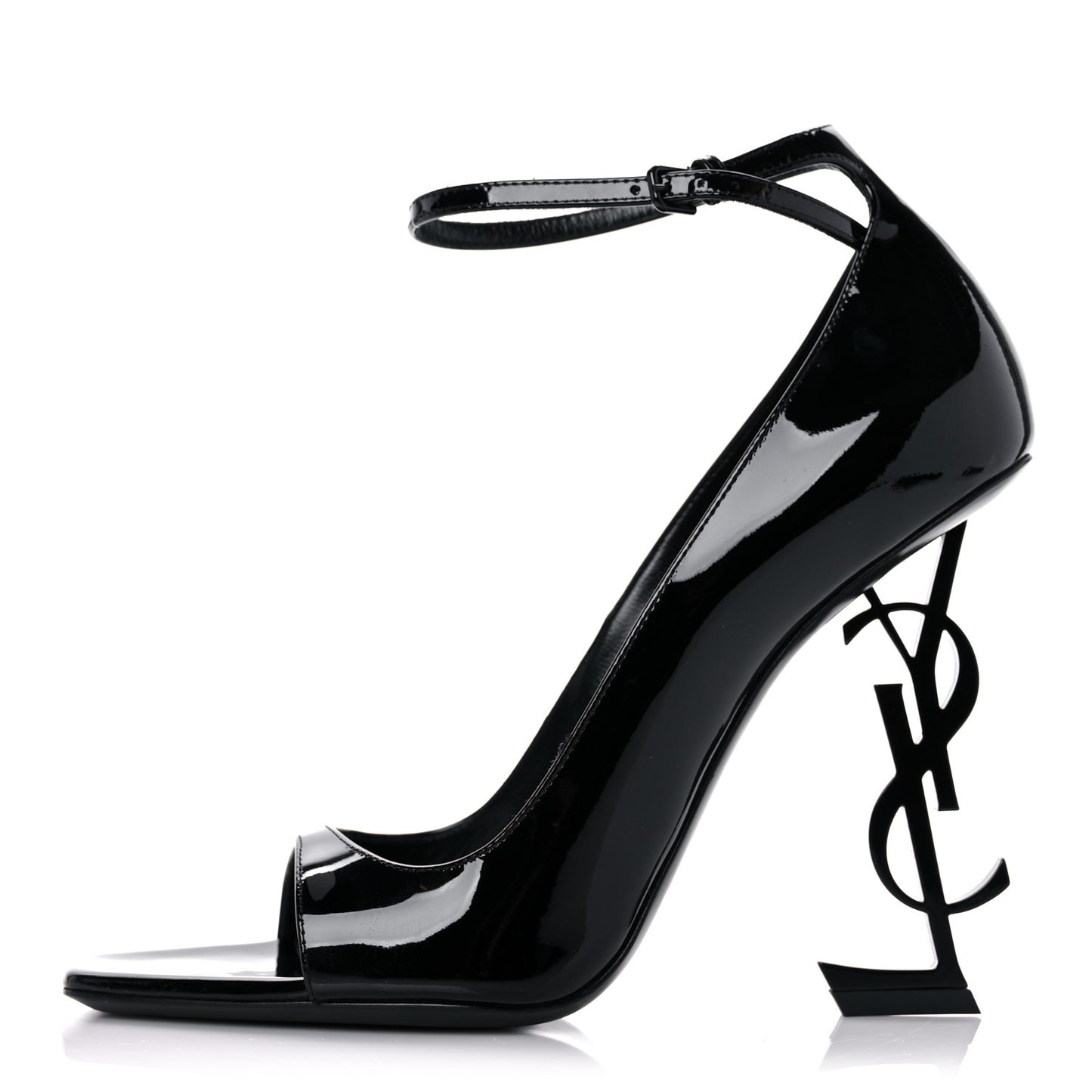 Patent Calfskin Opyum 110 Sandals 39 Black
