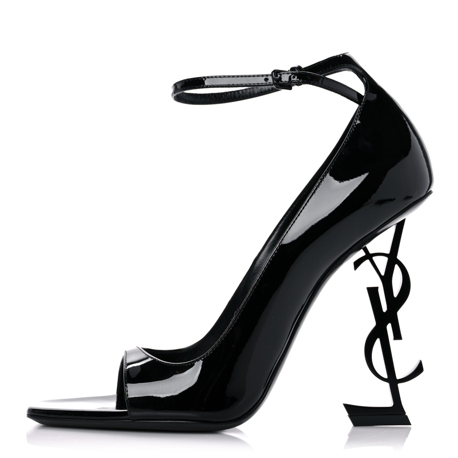 Saint Laurent Patent Calfskin Opyum 110 Sandals 39 Black 1 of 11