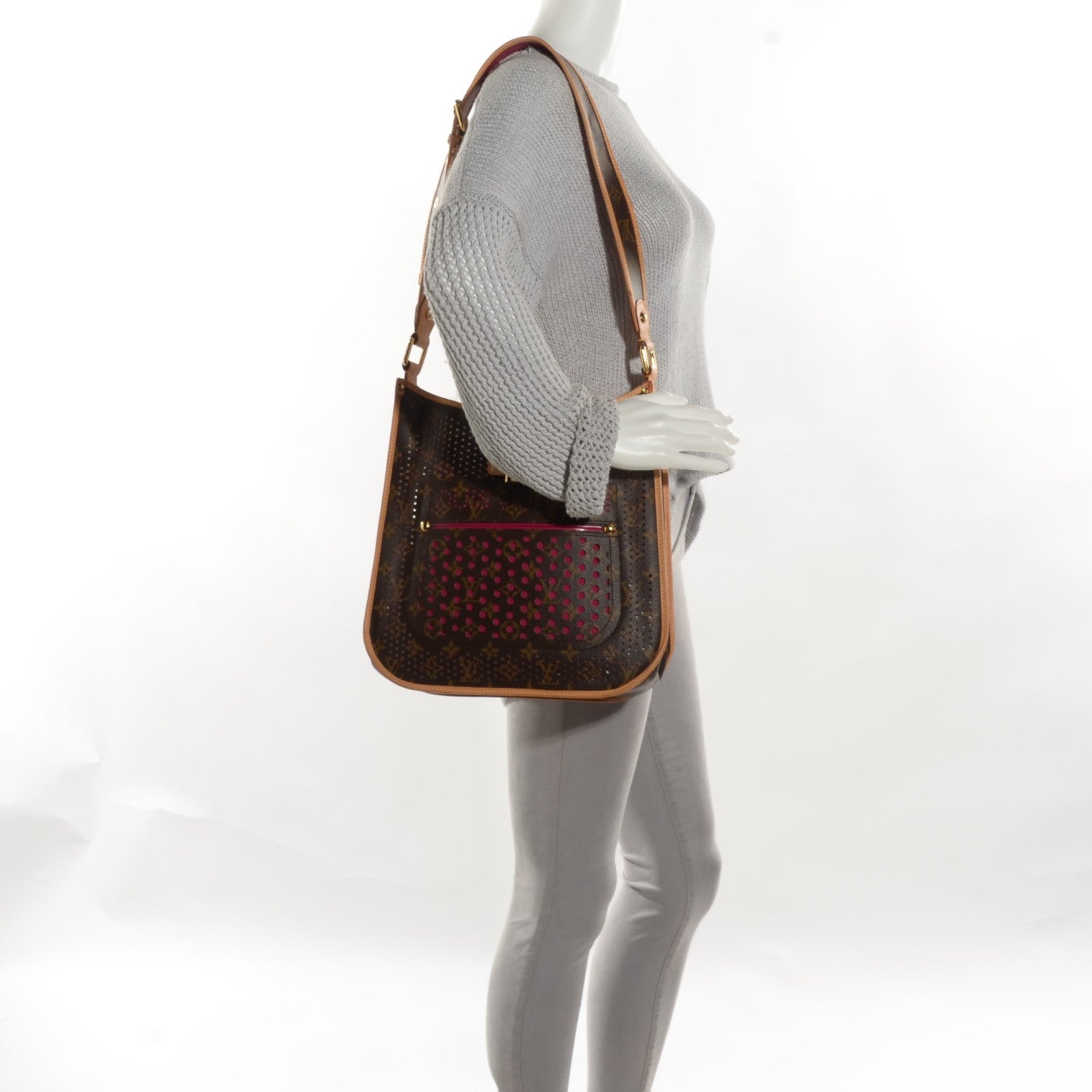 Louis Vuitton Monogram Perforated Musette Fuchsia 2 of 8