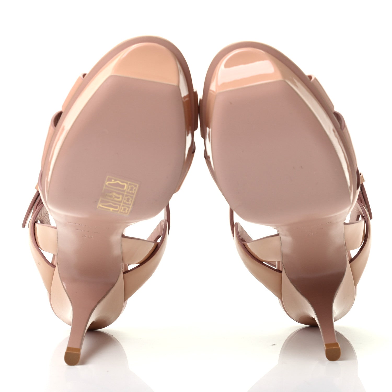 Saint Laurent Patent Tribute 75 Platform Sandals 38 Pale Pink 5 of 9