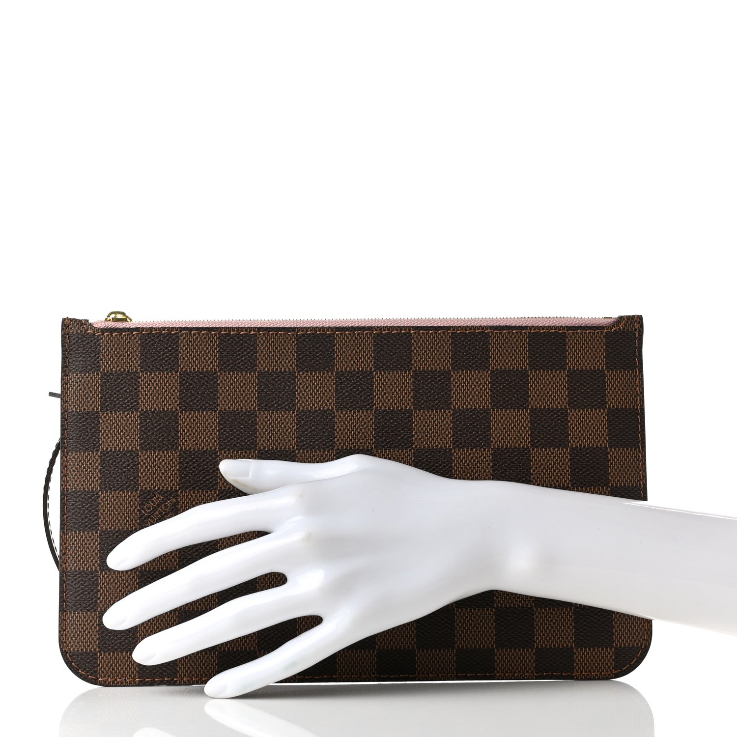 Louis Vuitton Damier Ebene Neverfull MM GM Pochette Rose Ballerine 2 of 7