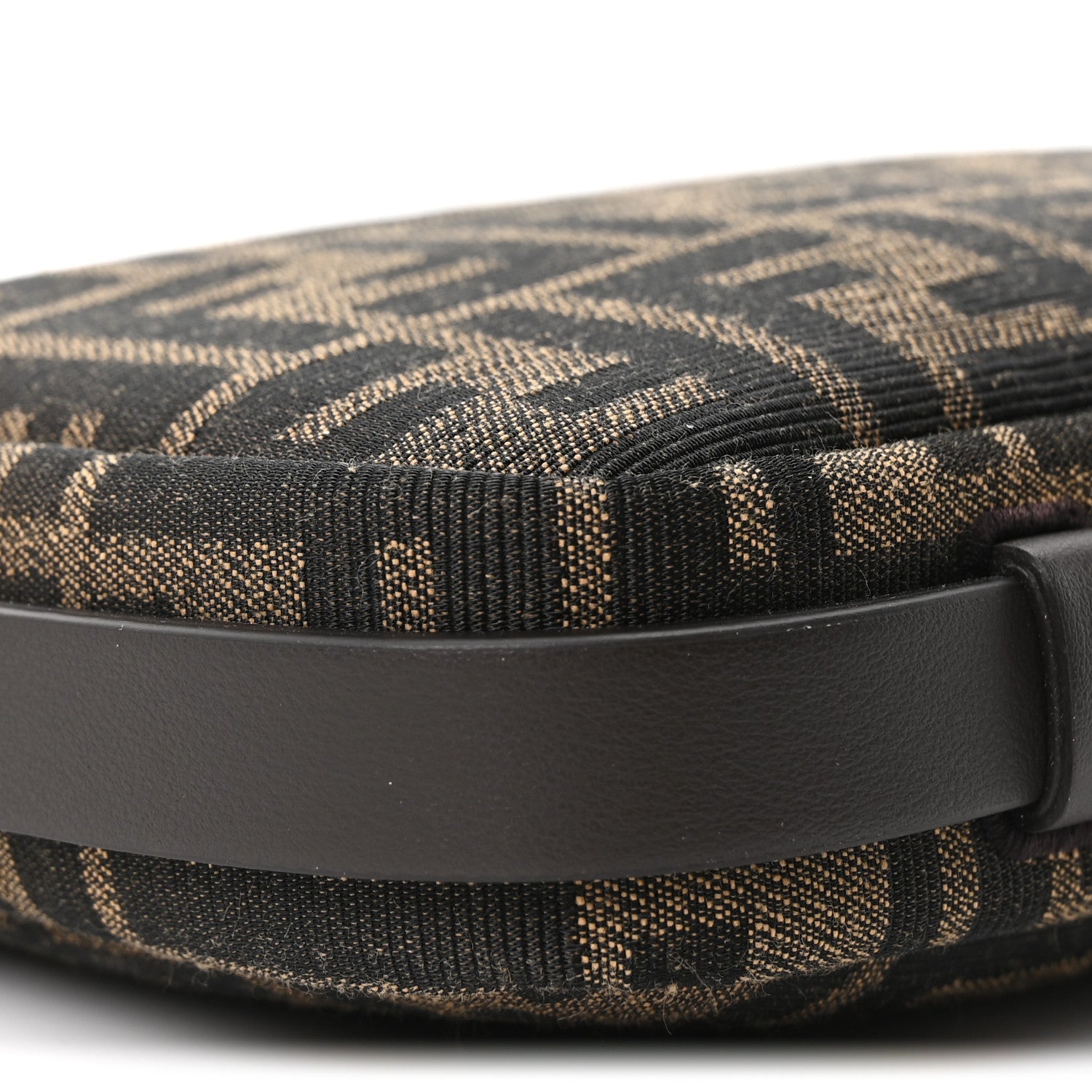 Fendi Fabric Jacquard Vitello Grace FF 1974 Mini Simply Fendi Shoulder Bag Tobacco Moro Ebano 8 of 9
