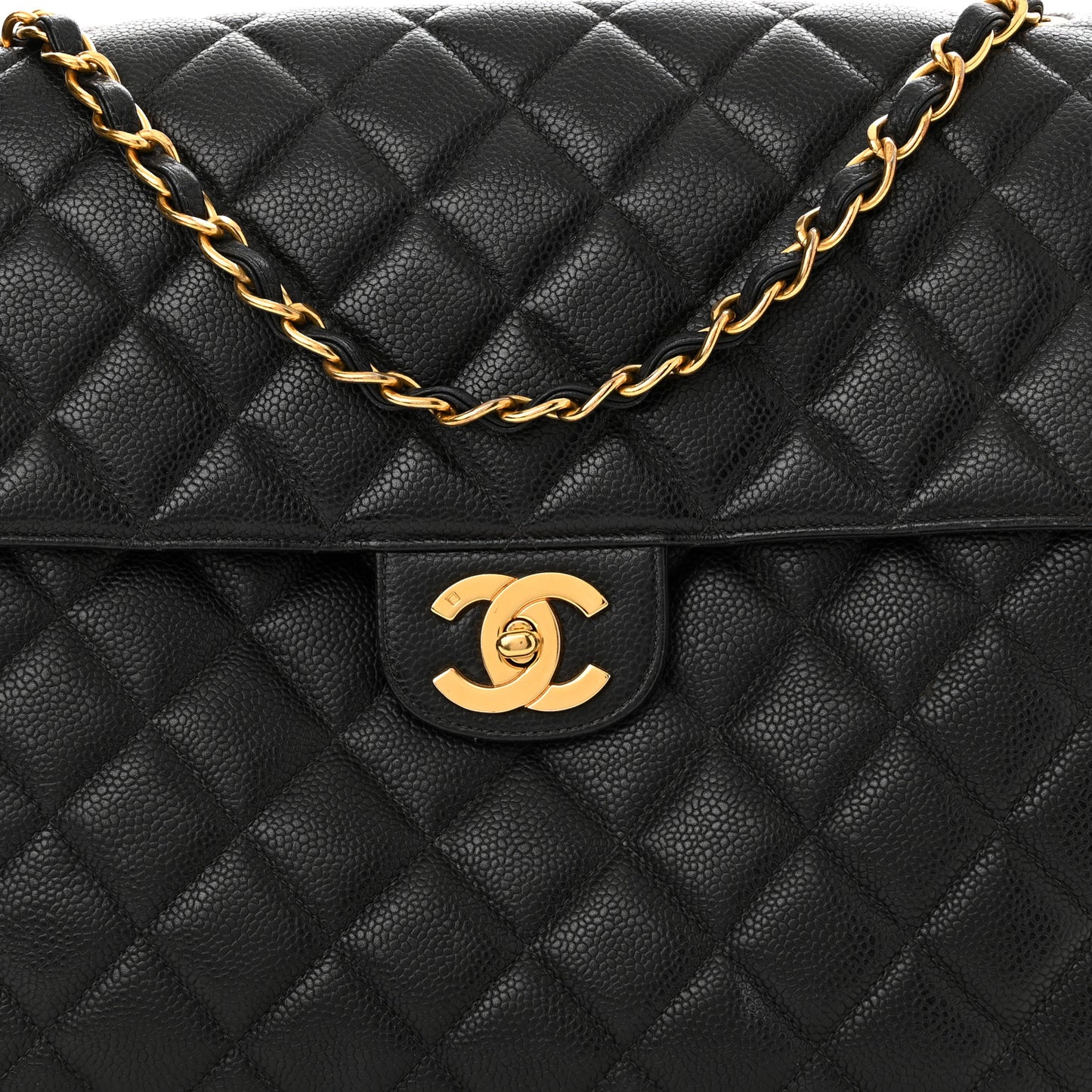 Caviar Quilted Jumbo Single Flap Black