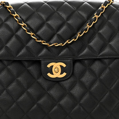 Chanel Caviar Quilted Jumbo Single Flap Black 7 of 10