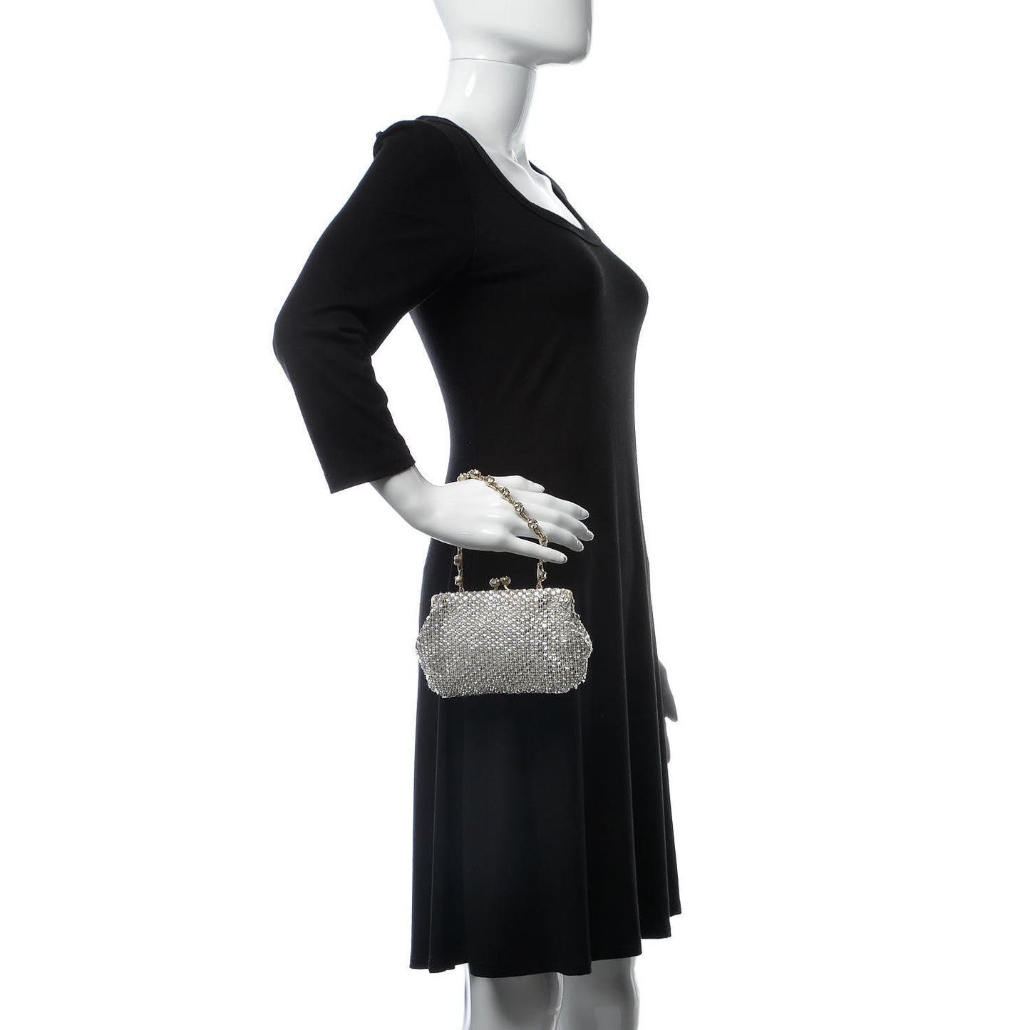 Crystal Embellished Clutch Bag Silver