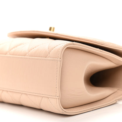 Chanel Crumpled Lambskin Quilted Mini CC Links Top Handle Flap Beige 9 of 9
