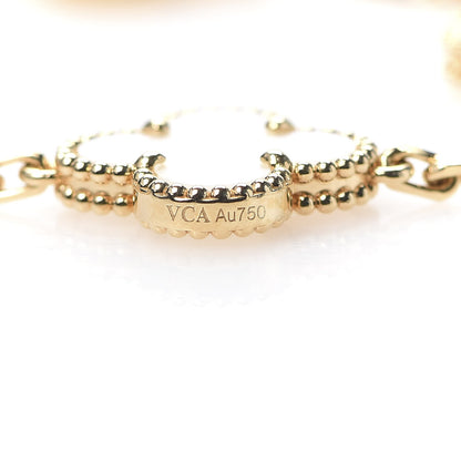 Van Cleef & Arpels 18K Yellow Gold Mother of Pearl 5 Motifs Vintage Alhambra Bracelet 5 of 7