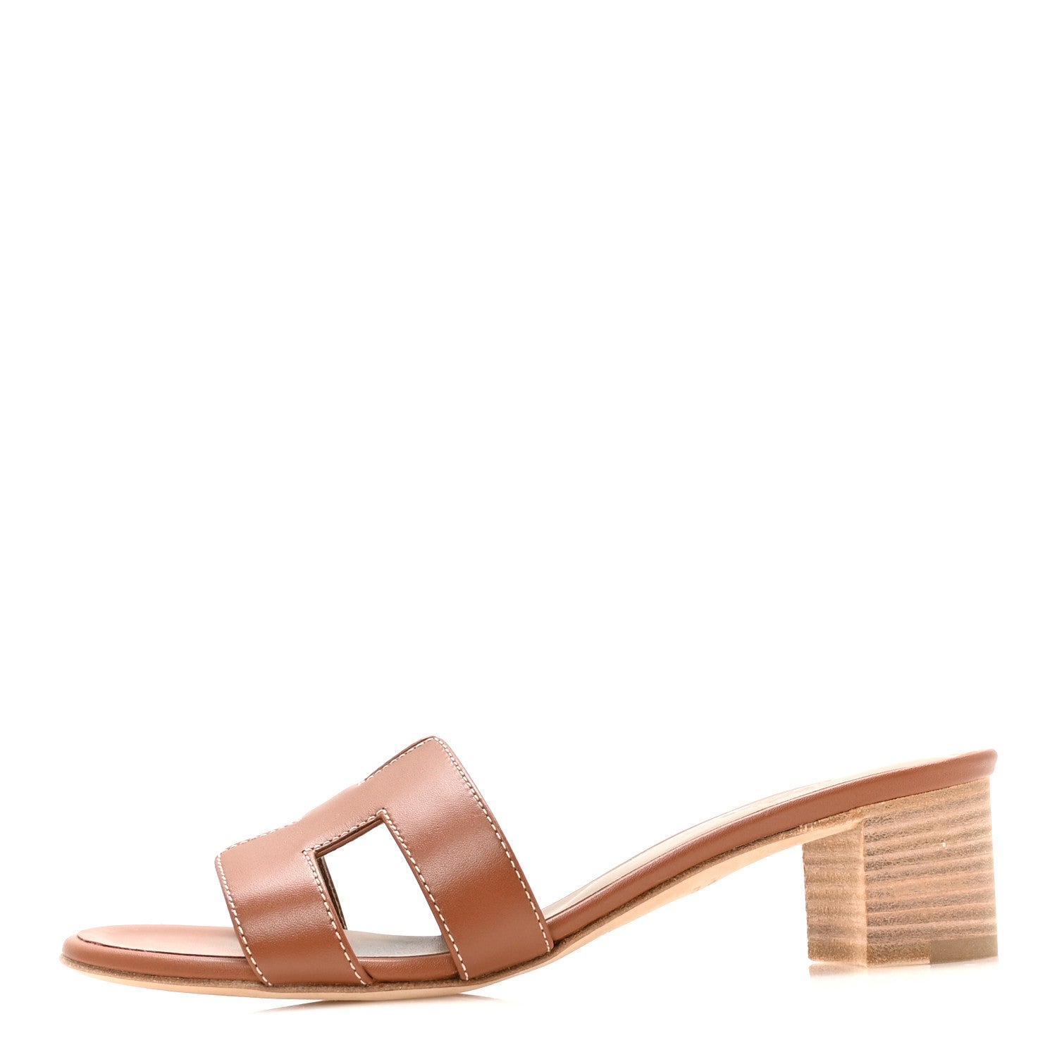 Hermes Calfskin Oasis Sandals 36.5 Gold 1 of 9